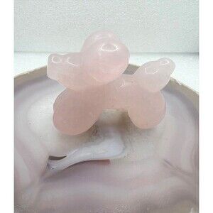 Rose Quartz Balloon Dog Carving